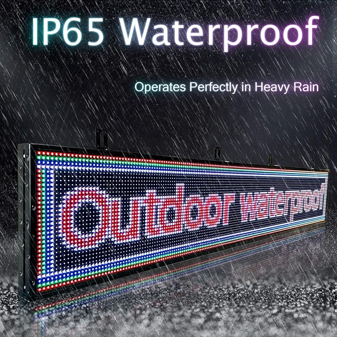 P10 Programmable Led Sign Display Digital Open Sign Custom Banner Outdoor Signs For Businesses Advertising Message Board Word Light Wifi Control High Brightness Neon 115"X14"