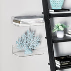 9 Inches Acrylic Wall Shelves 2 Pack, Floating Shelf for Wall Mounting, Acrylic Display Ledges for Funko Pop Figures, Home Décor, Living Room, Gaming Room, Plants(9 inch, Clear)