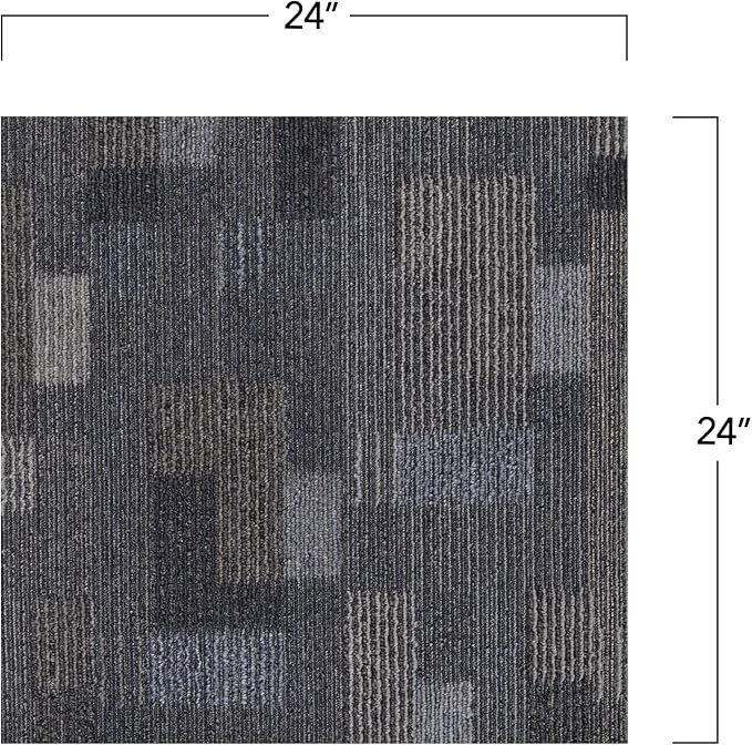 Mohawk Basics 24" x 24" Berber (Loop pile), 0.09" Pile Height, Carpet Tile, PET Fiber, Ocean Deep Color,(96 sqft/carton), 24 Count (Pack of 1)