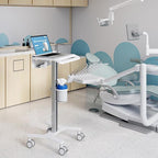 Mount-It! Medical Laptop Cart with Locking Wheels and Anti-Theft Bar, Mobile Computer Workstation for Clinics, Hospitals, Labs – Secure Rolling Cart with Supply Holders and Cable Management