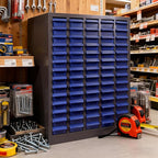 75-Drawer Parts Cabinet with Labels & Dividers, ABS Non-Slip Drawers & Steel Frame, Nut Bolt Screw Tool Organizer for Workshop, Garage, Craft, Toy & Accessory Storage