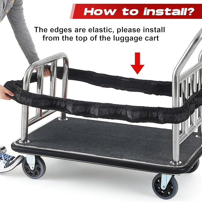 Bellman Cart Bumper Guard and Wall Protector Hotel Luggage Cart Bumper Collision Protector Cover for Airport & Travel Accessory Indoor & Outdoor Use(Large)