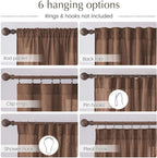 NICETOWN Thick Linen Semi Sheer Gold Brown Curtains for Living Room, Pleat Tape Semi Sheer Drapes Privacy Added with Light Filtering Window Treatments for Bedroom, W52 x L84, 2 Panels