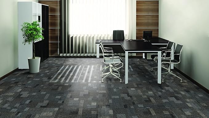 Mohawk Basics 24" x 24" Berber (Loop pile), 0.09" Pile Height, Carpet Tile, PET Fiber, Smoke Color, (24 Tiles), (96 sqft/carton)