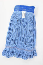 Turkey Creek Essentials Mop Heads Commercial Grade USA Made Looped End Heavy Duty Large Mop Head of Blue 4-Ply Synthetic Yarn Industrial Wet Mop Head Replacement and String Mop Refills (12, Large)