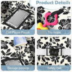 Shopping Cart Cover for Baby 2-in-1 High Chair Cover with Safety Harness Multifunctional Black Flowers Cart Covers for Babies Soft Padded Grocery Cart Cover for Baby Boy Girl