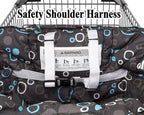 Premium Shopping Cart Cover & High Chair Cover, Easy Install, Harness System, Soft Comfort Cushioning, Universal Size (Black)