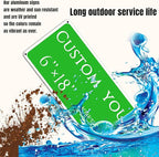 Custom Sign, street signs customized，Aluminum Weatherproof Metal Sign Multiple Sizes, Customize for Office, Business, Workplace, office, Home, Delivery Signs(6 * 18 Inch)