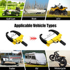 KAYCENTOP Universal Wheel Lock, Security Trailer Wheel Lock Anti Theft Tire Lock, Heavy Duty Wheel Clamp Adjustable for Trailers SUV Golf Cart Boats ATV Great Deterrent Bright Yellow/Black, 3 Keys