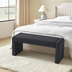 Velvet Entryway Bench End of Bed Bench Upholstered Modern Window Bench Comfy Ottoman for Dining Room/Bedroom/Living Room/Hallway/Indoor (Black)