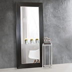 Howard Elliott Rich Espresso Tall Delano Mirror, Large Self Standing Full Length Rectangular Mirror with Stepped Levels, 34 x 82 Inch