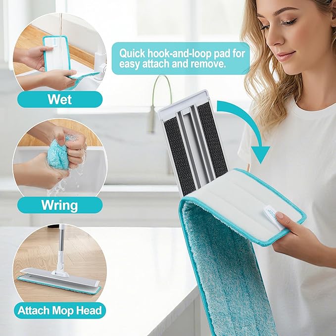 JOYMOOP 36 Inch Commercial Dust Mop for Hardwood Floors, Heavy Duty Industrial Wet Dry Mops with Telescopic Handle, Includes 3 Microfiber Mop Pads
