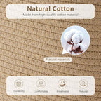 Cotton Rope Basket, Storage Baskets with Handle, 15x10x9 Inch Woven Basket for Shelves, Laundry, Towels, Clothes, Books (Jute/Brown 1Pack)