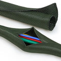 Split Braided Cable Sleeve，Flexible Wire Loom Tubing, Automotive Cord Protector Pet Proof, Cable Management for Computer TV Electric Wires Harness 16ft (Dark Green, 10mm（3/8")