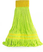 Matthew Cleaning Microfiber String Mop Heavy Duty Commercial Wet Mop Head Replacement,Excellent Absorbency,Premium Launderability,Reusable for Home,Commercial and Industrial Use(Green,12Pack)