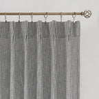 Vision Home Gray Pinch Pleated Semi Sheer Curtains Textured Light Filtering Window Curtains 84 inch for Living Room Bedroom Rayon Blended Charcoal Grey Pinch Pleat Drapes with Hooks 2 Panels 40"Wx84"L