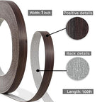 GSCIT Club Walnut Edge Banding, 1 inch x 100ft roll of Veneer Edge Banding -Pre-glued Flexible, Wood PVC Tape Banding for Cabinet Repair Furniture Restoration, (ZYKJ-F5997-1-100ft)