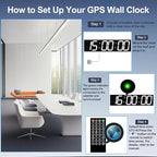 Large Digital Wall Clock 28" with GPS Auto-Sync, Remote Control & Timer, Wall-Mounted for Classroom, Office, Gym, Conference Room