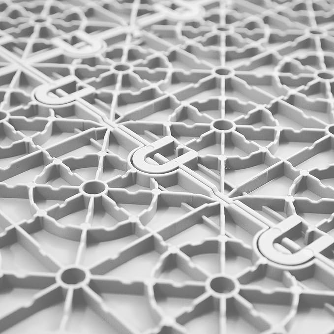 IncStores FlooringInc's Nitro 12"x12" Snap-Together Garage Flooring Tiles, Non-Slip Interlocking Plastic Floor Mat, Garage Organization & Storage, Coin Pattern, Arctic White, 52 Tiles, 52 Sq/Ft