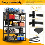 Storage Shelves with Pegboard,48" Wide Heavy Duty Garage Shelving Units and Storage,Metal Shelving Adjustable Shelves,Steel Garage Storage Rack,Industrial Utility Shelf Organization For Kitchen,Pantry