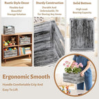 Set of 3 Wood Nesting Storage Crates with Handle(Large,Medium,Small), Farmhouse Decorative Wooden Crates for Display, Rustic Wood Baskets for Home Organization Decor (VintageBrown)