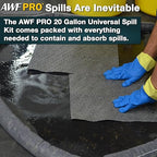 AWF PRO 20 Gallon Universal Spill Kit, 59 Pieces – 20 gal DOT Approved Drum, Socks, Pads & Pillows, & Accessories