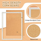 DOLLAR BOSS Cork Board for Wall - 48 X 36 Inches, Grey Texture Framed Bulletin Board Corkboard Decorative Hanging Pin Board for Office & Home Decor