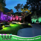 RGB Low Voltage Landscape Lighting, Smart Landscape Spot Lights Outdoor, 12 Volt Color Changing Landscape Lights with Remote/APP/Voice Control, Outdoor Uplights for Garden Yard.