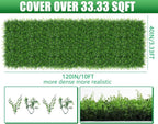 40"x120"(33.33 SQFT) Artificial Hedge Grass Wall Roll Panels, Green Wall Panels, Plant Wall, Greenery Wall Backdrop, UV Protected Privacy Fence Screen for Outdoor Indoor Wedding Décor