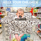 Shopping Cart Cover for Baby 2-in-1 High Chair Cover with Safety Harness Multifunctional Grey Pattern Cart Covers for Babies Soft Padded Grocery Cart Cover for Baby Boy Girl