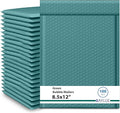 Green 8.5x12 Inch Poly Bubble Mailers #2 | Self Seal Large Padded Envelopes | Air Cushioned Bubble Mailer | Usable Size 8.5x11 | Waterproof Lightweight Mailing Shipping Bags | 100 Pack Bulk