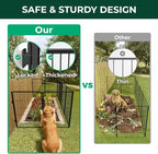 FXW Garden Fence Outdoor for The Yard – 40in(H) x 18.2ft(L) Heavy Duty Metal Animal Barrier for Dog and Rabbit, Decorative Dog Fence with Fence-to-Wall Anchor (Pack of 4), 8 Panels, Black