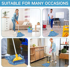 Lallisa 10 Pcs Commercial Mop Head Replacement Tube Microfiber Mop Heads for Floor Cleaning Industrial Mop Heads Looped End Wet Mop Head Refill for Home Commercial Industrial Use (Blue,14 oz)