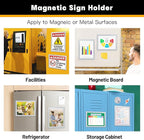 10Packs Magnetic Frames for Refrigerator & Metal Surfaces - 8.5x11 Magnetic Sign Holder - File/Paper/Document Holder with Photo/Picture/Poster Frame for Commercial/Home Use (Silver)