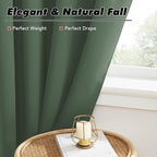 KGORGE Room Darkening Curtains 36 inch for Bedroom, Privacy Energy Saving Short Tiers Half Window Curtains for Bedroom Bathroom Dining Cafe, Back Tab Rod Pocket, W34 x L36, Dark Green, 2 Panels