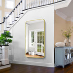 FORBATH 30x55 Inch Gold Bathroom Mirror for Over Sink, Large Rectangular Wall Mirror with Metal Frame, Rounded Corners for Bathroom, Bedroom, Entryway Decor (Horizontal or Vertical)