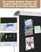 Mifuro 38"x28" Enclosed Bulletin Board, Lockable Weather-Resistant Aluminum Cork Noticeboard for School & Office, Silver Frame w/Black Flet