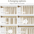 NICETOWN Jacquard Linen Curtains for Bedroom, Waffle Weave Privacy with Light Filtering Window Treatments for Living Room, W52 x L96, 2 Panels