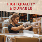 Shrink Wrap Roll for Moving | 80 Gauge 5" x 1000 FT Plastic Wraps for Packing | Clear Stretch Film for Pallets, Furniture, Boxes & Storage Protection - 4 Pack