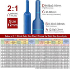 Chanzon 2:1 Ratio 1/2" (12mm) Heat Shrink Tubing 3.3Ft Roll (1M Total Length) Blue Polyolefin Sleeving Wrap Shrinking 2 to 1 1pcs