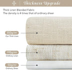 NICETOWN Pinch Pleated Natural Thick Linen Curtains 84 inches Long for Living Room 2 Panels Set, Back Tab/Rod Pocket with Pleat Tape Privacy Added Window Treatments for Farmhouse/Bedroom, W55 x L84