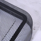 Metal Mesh Steel Basket, Storage Organizer Basket Garden Harvest Basket Multi-functional Kitchen Fruit Baskets Bin with Wooden Handle for Bathroom Picnic Shopping Decor Cabinet Home, Black