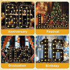 Pooqla 4 FT Light Up Marquee Numbers, Black Marquee Number Lights 4 Feet Tall for 5th 15th 50th Birthday, Giant Letter Big Mosaic Numbers for Balloons Party Anniversary Wedding Decorations, Number 5