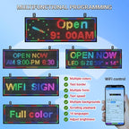 P10 LED Signs, Scrolling Led Programmable Sign Display 39"x14" , Multiple Colors Digital Message Board LED Open Signs For Business, WiFi Control Display Screen Menu Board Custom Banner Word, Outdoor and Indoor