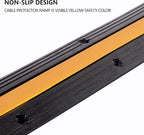 5 Pack Rubber Cable Ramp Hose Cable Protector Ramp 1 Channel 11000Lbs Load Capacity Traffic Speed Bump Wires Power Lines Extension Cord Cover for Indoor Outdoor