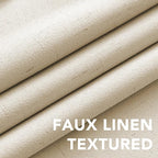 H.VERSAILTEX 100% Blackout Curtains for Bedroom Thermal Insulated Linen Textured Curtains Heat and Full Light Blocking Drapes Living Room Curtains 2 Panel Sets, 42x45 Inch, Bleached Sand