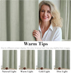 H.VERSAILTEX Primitive Linen Curtains 100% Blackout Curtain Drapes Burlap Fabric Curtains with White Thermal Insulated Liner, Grommet Top Drapes Living Room/Bedroom (2 Panels, 42 x 45 Inch, Sage)