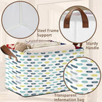 Cute Fish Storage Basket Large 17x11.5x10.5 Inches - Collapsible Fabric Organizer Bin with Handles for Kids Room,Laundry,Toys - Foldable Decorative Hamper with Cartoon Fish Design - Single Pack
