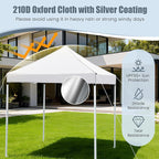 Tangkula 6.5x6.5 FT Pop Up Canopy, UPF50+ Outdoor Canopy Tent with 2 Removable Sidewalls, 2 Zippered Doors, Heavy-Duty Carbon Steel Frame, Wheeled Bag, 4 Sandbags, 8 Stakes, 4 Wind Ropes (White)