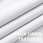 H.VERSAILTEX 100% Blackout Curtains for Bedroom Thermal Insulated Linen Textured Curtains Heat and Full Light Blocking Drapes Living Room Curtains 2 Panel Sets, 42x63 - Inch, Pure White